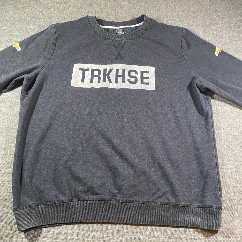 Jockey TRKHSE Sweatshirt Mens XL Gray Long Sleeve Logo Graphic Pullover